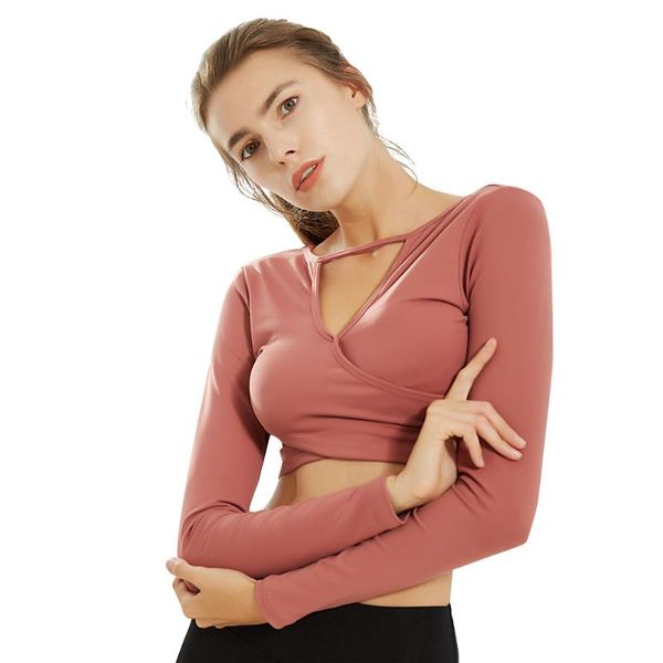 sporty woman yoga t-shirt for fitness crop push up nylon solid backless padded gym women shirts workout long sleeve, White;red
sporty woman yoga t-shirt for fitness crop push up nylon solid backless padded gym women shirts workout long sleeve, White;red
