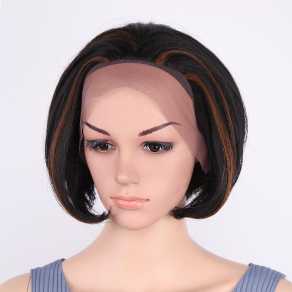 amir short bob wigs synthetic lace front wig for women black blonde ombre color straight fake hair cosplay side part
amir short bob wigs synthetic lace front wig for women black blonde ombre color straight fake hair cosplay side part
