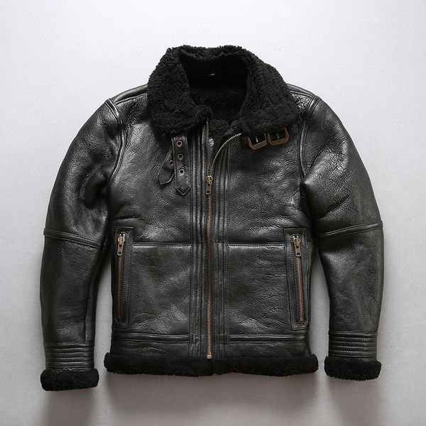 flight force men's winter air fur genuine leahter jacket men wool liner motorcycle leather coat male, Black
flight force men's winter air fur genuine leahter jacket men wool liner motorcycle leather coat male, Black