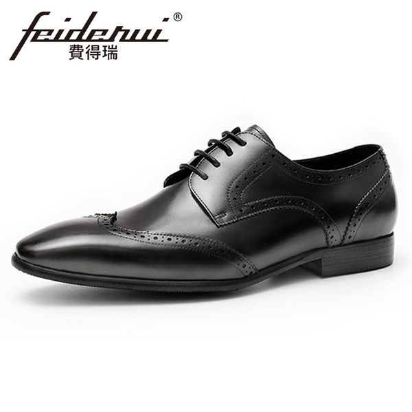 retro genuine leather men's derby oxfords pointed toe man lace wedding party flats formal dress wingtip brogue shoes fhs129, Black
retro genuine leather men's derby oxfords pointed toe man lace wedding party flats formal dress wingtip brogue shoes fhs129, Black