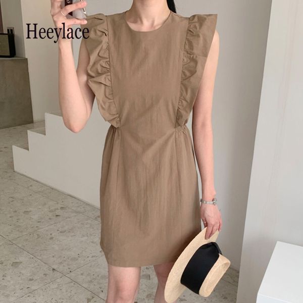 women dress ruffle short sleeve o neck korean chic elegant vestidos 2020 summer solid stretch waist a-line dresses vestidos, Black;gray
women dress ruffle short sleeve o neck korean chic elegant vestidos 2020 summer solid stretch waist a-line dresses vestidos, Black;gray