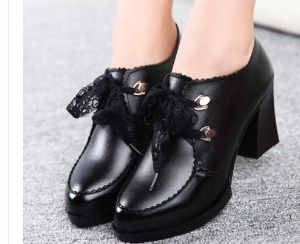 2020 women's shoes in spring and autumn with new style high heel coarse heel round head @7130, Black
2020 women's shoes in spring and autumn with new style high heel coarse heel round head @7130, Black