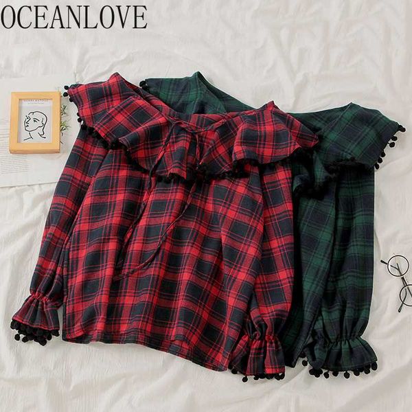 oceanlove sweet plaid ruffles women and blouses spring 2020 korean vintage shirts all match long sleeve ropa mujer 15147, White
oceanlove sweet plaid ruffles women and blouses spring 2020 korean vintage shirts all match long sleeve ropa mujer 15147, White