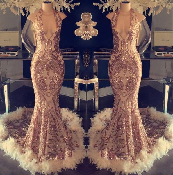 2019 luxury halter feather mermaid evening dresses sequins formal prom dress trumpet formal party celebrity gowns, Black;red
2019 luxury halter feather mermaid evening dresses sequins formal prom dress trumpet formal party celebrity gowns, Black;red