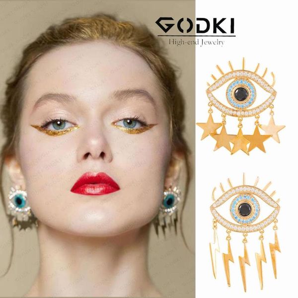 godki new trendy lucky evil eyes earrings for women wedding cubic zirconia dubai bridal earring jewelry accessories 2020, Silver
godki new trendy lucky evil eyes earrings for women wedding cubic zirconia dubai bridal earring jewelry accessories 2020, Silver