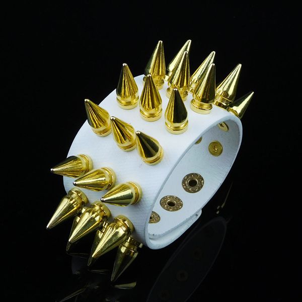 bangle golden rivet white leather bracelet hip hop punk rock cuff bracelets men women gothic, Black
bangle golden rivet white leather bracelet hip hop punk rock cuff bracelets men women gothic, Black