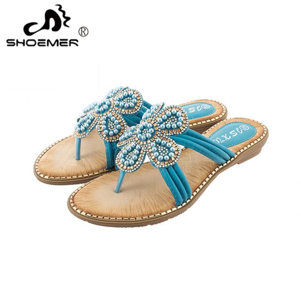 shoemer новый 2019 лето стиль обувь женщины сандалии мода шлепанцы квартиры верхнего качества твердая вьетнамки жемчужные цветок тапочки, Black 
shoemer новый 2019 лето стиль обувь женщины сандалии мода шлепанцы квартиры верхнего качества твердая вьетнамки жемчужные цветок тапочки, Black