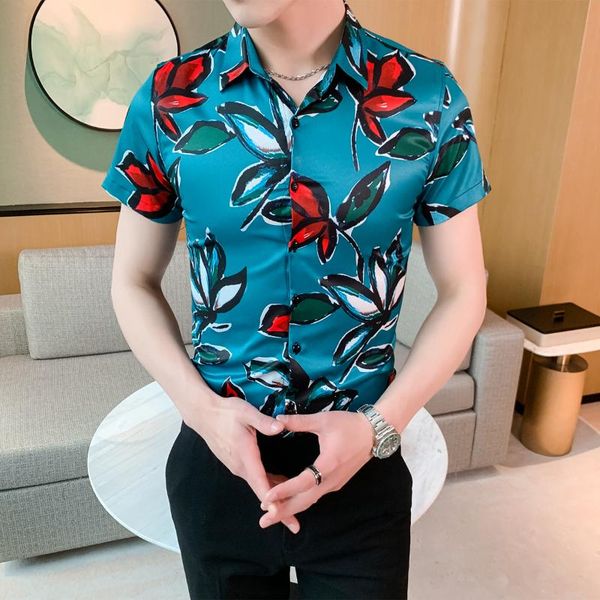 men's casual shirts 2021 summer shirt men short sleeve slim fit hawaiian dress streetwear social nightclub clothes camisas para hombre, White;black
men's casual shirts 2021 summer shirt men short sleeve slim fit hawaiian dress streetwear social nightclub clothes camisas para hombre, White;black