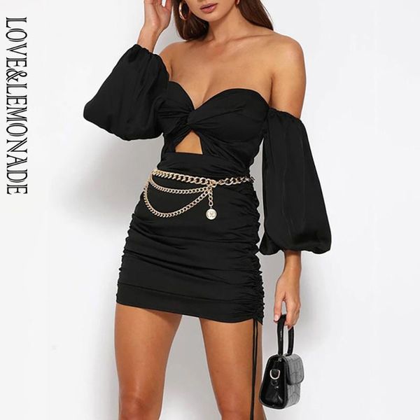 love & lemonade tube cut out big lantern sleeves drawstring bodycon mini dress lm90240, Black;gray
love & lemonade tube cut out big lantern sleeves drawstring bodycon mini dress lm90240, Black;gray
