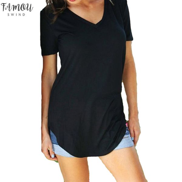 womens t shirt summer plus size tee basic shirts women v neck short sleeve long casual female plus size femme, White
womens t shirt summer plus size tee basic shirts women v neck short sleeve long casual female plus size femme, White