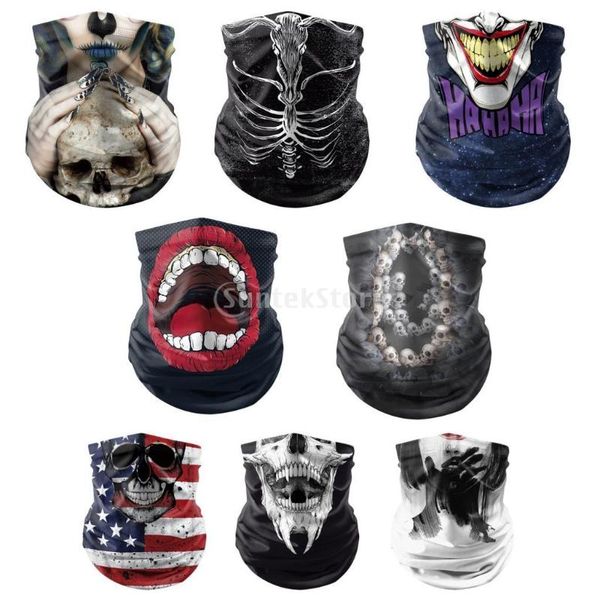 cycling caps & masks silk like polyester punk face cover balaclava soft scarf anti-uv neck outdoor hiking warmer skull, Black 
cycling caps & masks silk like polyester punk face cover balaclava soft scarf anti-uv neck outdoor hiking warmer skull, Black