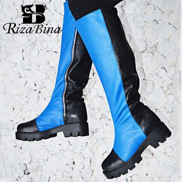 rizabina women knee boots fashion mixed color winter shoes women warm fur long boots platform lady high heel footwear size 35-43, Black 
rizabina women knee boots fashion mixed color winter shoes women warm fur long boots platform lady high heel footwear size 35-43, Black
