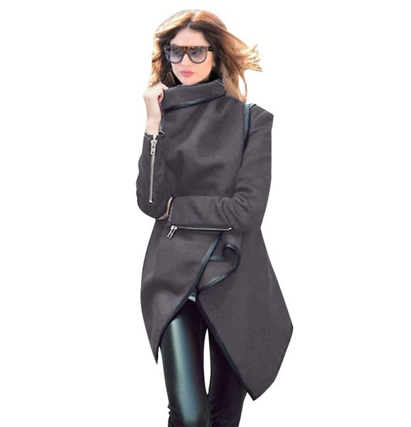 punk style 2019 autumn winter women trench coat irregular slim wool outwear coat woolen cardigans femme mid-length wrap collar, Black
punk style 2019 autumn winter women trench coat irregular slim wool outwear coat woolen cardigans femme mid-length wrap collar, Black