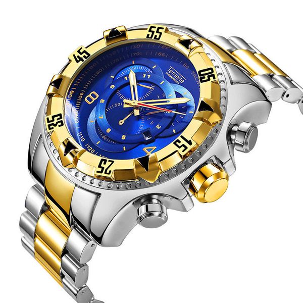 men's watch sports steel band luminous watch waterproof quartz, Slivery;brown
men's watch sports steel band luminous watch waterproof quartz, Slivery;brown