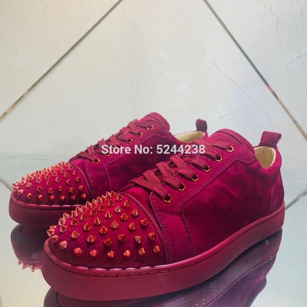 low cut handmade red wine suede leather rivets toe cap party prom men loafers red bottom sports shoes leather casual loafers, Black
low cut handmade red wine suede leather rivets toe cap party prom men loafers red bottom sports shoes leather casual loafers, Black