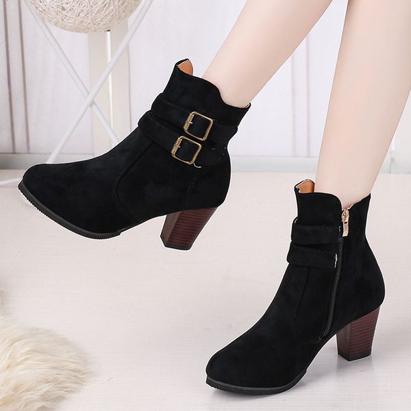 women's boots rome plus size side zipper with belt buckle chunky heels boot shoes winter ankle boots shoes ing, Black
women's boots rome plus size side zipper with belt buckle chunky heels boot shoes winter ankle boots shoes ing, Black