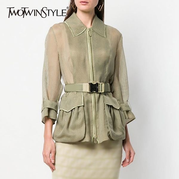 twotwinstyle выдалбливают сплошной жакет для женщин отворот воротник с длинным рукавом молния с поясами пальто женская мода 2019 лето, Black;brown
twotwinstyle выдалбливают сплошной жакет для женщин отворот воротник с длинным рукавом молния с поясами пальто женская мода 2019 лето, Black;brown