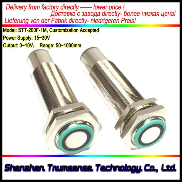 m18 ultrasonic transducer 50mm to 1000mm range adjustable 15 to 30v working voltage 0 to 10v signal output
m18 ultrasonic transducer 50mm to 1000mm range adjustable 15 to 30v working voltage 0 to 10v signal output