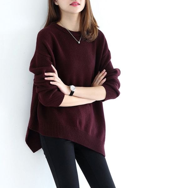 and cashmere woman tailor's sweater round neck loosen long four leaves autumn new round winter irregular woman knitted sweater, Black
and cashmere woman tailor's sweater round neck loosen long four leaves autumn new round winter irregular woman knitted sweater, Black