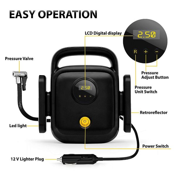 hf-dc 12v car air compressor portable tires inflatable pump accessories tire tyre inflator electric auto on car air compres
hf-dc 12v car air compressor portable tires inflatable pump accessories tire tyre inflator electric auto on car air compres