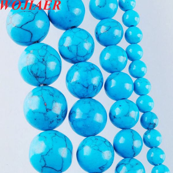 wojiaer natural stone blue turquoises bead 15.5" round loose spacer beads for jewelry making findings diy bracelet necklace dby916, Black
wojiaer natural stone blue turquoises bead 15.5" round loose spacer beads for jewelry making findings diy bracelet necklace dby916, Black