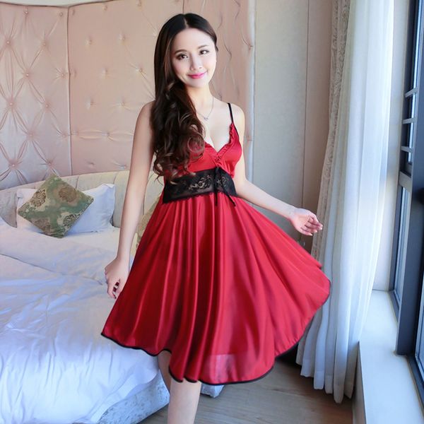 silk satin spaghetti strap lingerie nightgowns for women 2018 summer v-neck night dress lace sleepwear babydoll nightdress, Black;red
silk satin spaghetti strap lingerie nightgowns for women 2018 summer v-neck night dress lace sleepwear babydoll nightdress, Black;red