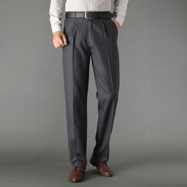 new autumn formal wedding men suit pants for father fit casual non-ironing business straight dress trousers, White;black
new autumn formal wedding men suit pants for father fit casual non-ironing business straight dress trousers, White;black