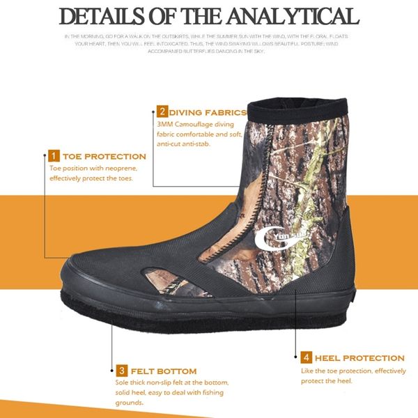 yonsub neoprene diving boots wear-resistant upstream shoes non-slip fishing shoes camouflage keep warm water sports shoes
yonsub neoprene diving boots wear-resistant upstream shoes non-slip fishing shoes camouflage keep warm water sports shoes