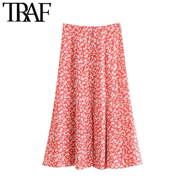 traf women chic fashion floral print midi skirt vintage high waist covered buttons female skirts casual faldas mujer, Black
traf women chic fashion floral print midi skirt vintage high waist covered buttons female skirts casual faldas mujer, Black