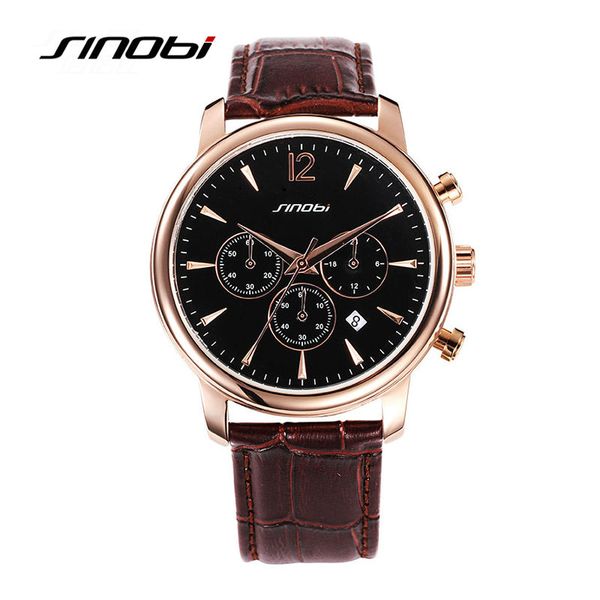 sinobi fashion causal mens watches brand luxury calendar chronograph leather watchband wrist watch business montre hommes, Slivery;brown
sinobi fashion causal mens watches brand luxury calendar chronograph leather watchband wrist watch business montre hommes, Slivery;brown