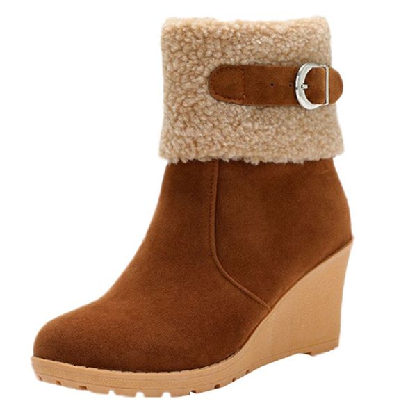 women's boots 2018 new fashion brief buckle zipper wedges high heeled platform snow boots female short ankle booties for women, Black
women's boots 2018 new fashion brief buckle zipper wedges high heeled platform snow boots female short ankle booties for women, Black