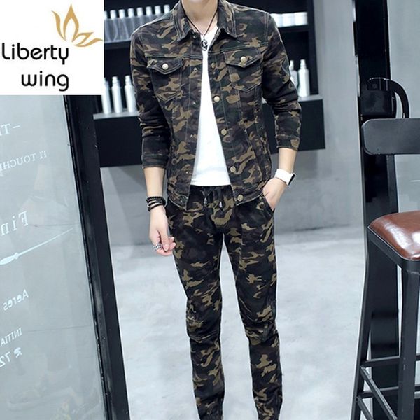 spring new fashion mens sets camouflage long sleeve man jeans coat biker elasitc waist full length denim trousers, Gray
spring new fashion mens sets camouflage long sleeve man jeans coat biker elasitc waist full length denim trousers, Gray