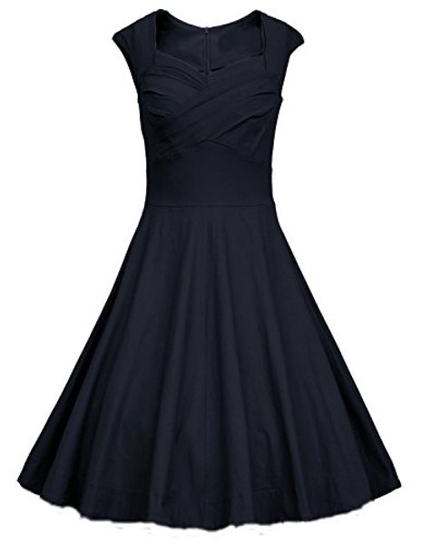 tecrio women vintage 1950s capshoulder deep-v cocktail party swing dress, Black;gray
tecrio women vintage 1950s capshoulder deep-v cocktail party swing dress, Black;gray