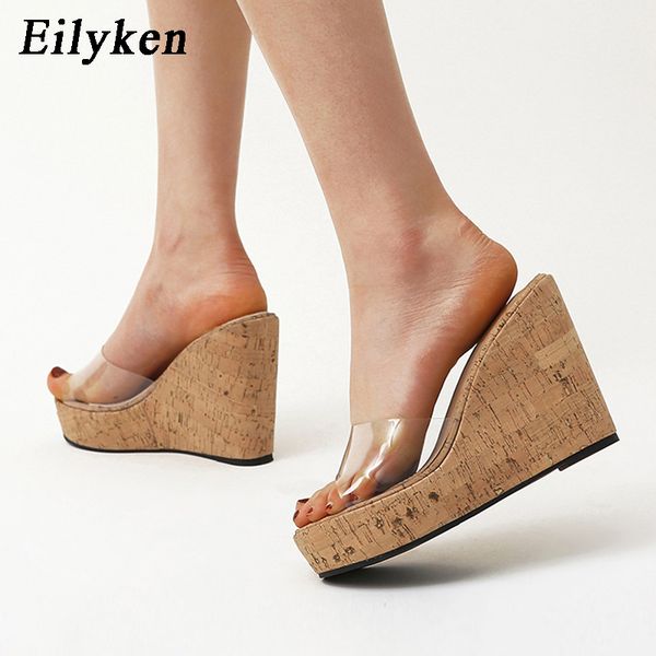 eilyken new wedge slippers outdoor womens fashion open toe platform high heels pvc transparent jelly sandals femme shoes, Black
eilyken new wedge slippers outdoor womens fashion open toe platform high heels pvc transparent jelly sandals femme shoes, Black