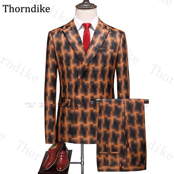 thorndike two piece set coat pants peaked lapel plaid wedding suit for men double breasted grooms tuxedos formal business suits, White;black
thorndike two piece set coat pants peaked lapel plaid wedding suit for men double breasted grooms tuxedos formal business suits, White;black
