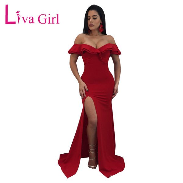 liva girl ruffle off shoulder maxi party dress high split bodycon long dresses elegant mermaid gowns red vestidos longo xxl, Black;gray
liva girl ruffle off shoulder maxi party dress high split bodycon long dresses elegant mermaid gowns red vestidos longo xxl, Black;gray