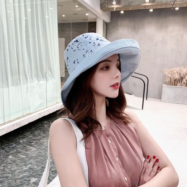 fisherman's hat women's summer double-sided small broken flower hat sunscreen leisure sun travel box tide, Blue;gray
fisherman's hat women's summer double-sided small broken flower hat sunscreen leisure sun travel box tide, Blue;gray