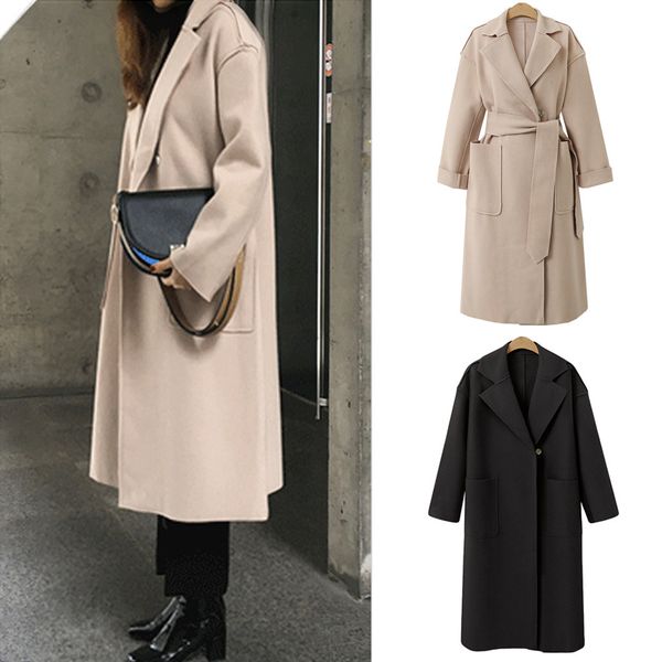 fashion women solid long sleeve casual outwear cardigan coat woolen overcoat l1010, Black
fashion women solid long sleeve casual outwear cardigan coat woolen overcoat l1010, Black