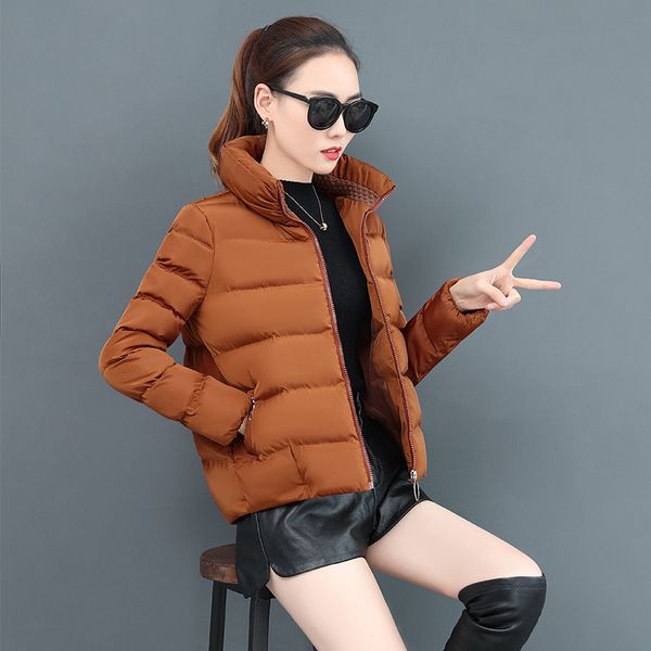 casual fashion solid woman short winter coats and jackets slim thick full sleeve padded jacket pockets short parkas mujer 2018, Tan;black
casual fashion solid woman short winter coats and jackets slim thick full sleeve padded jacket pockets short parkas mujer 2018, Tan;black