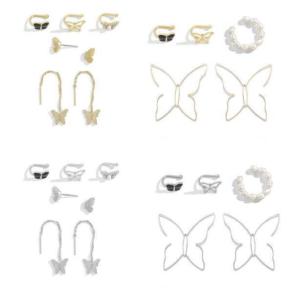 7pcs butterfly theme clip on studs drop earrings kit crystal pearls butterfly hoops wire earrings set fashion jewelry, Silver
7pcs butterfly theme clip on studs drop earrings kit crystal pearls butterfly hoops wire earrings set fashion jewelry, Silver