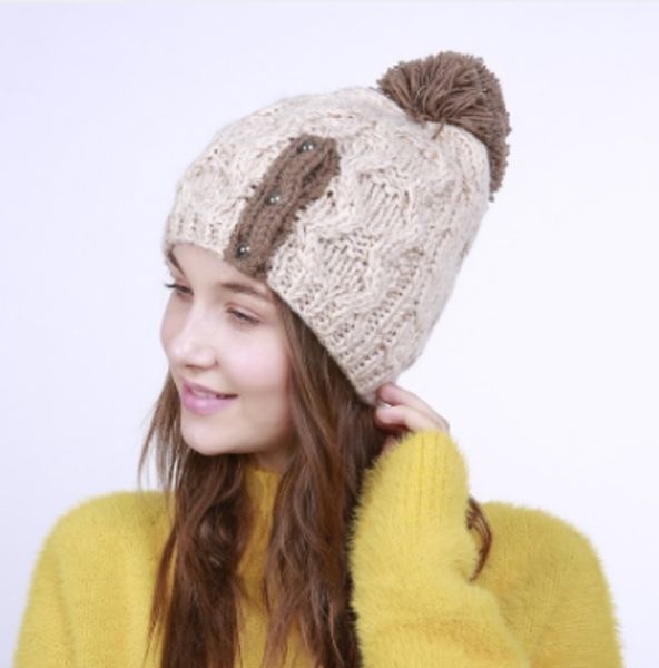 autumn winter new fashion hand-woven beanie three small buttons wool ball knitted wool warm female hats wholesales, Blue;gray
autumn winter new fashion hand-woven beanie three small buttons wool ball knitted wool warm female hats wholesales, Blue;gray