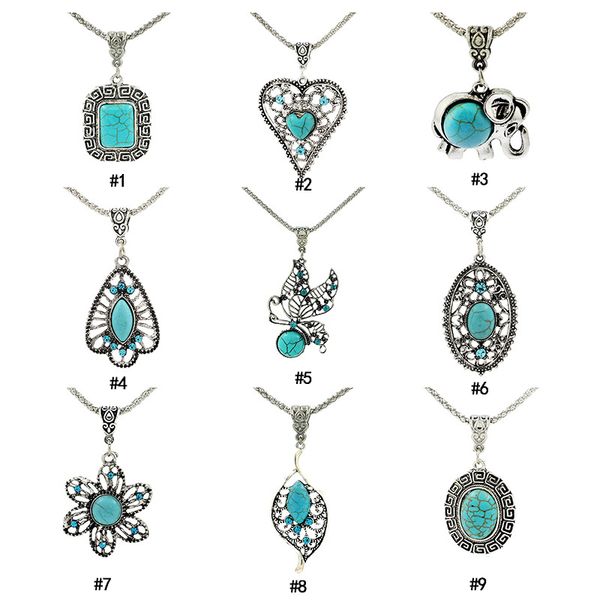 vintage turquoise necklaces square elephant heart leaves flower natural stone pendant long chains for women fashion jewelry gift, Silver
vintage turquoise necklaces square elephant heart leaves flower natural stone pendant long chains for women fashion jewelry gift, Silver