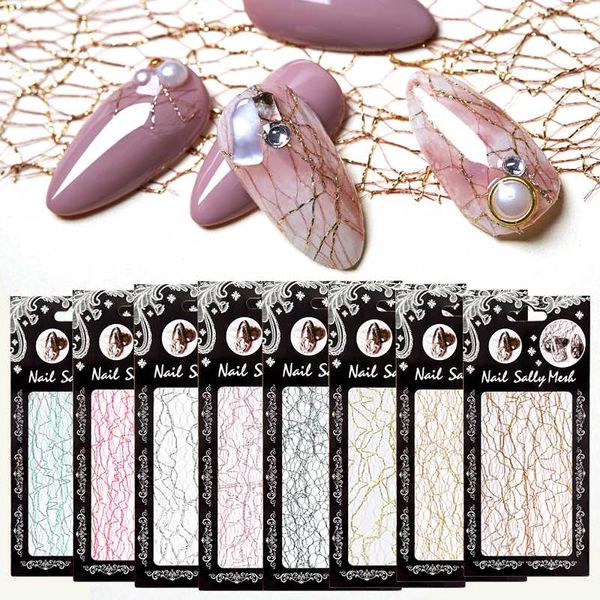 1pc 3d mesh nail sticker gold silver net line tape on nails holo adhesive silk foil nail art decorations decal polish tip, Black
1pc 3d mesh nail sticker gold silver net line tape on nails holo adhesive silk foil nail art decorations decal polish tip, Black