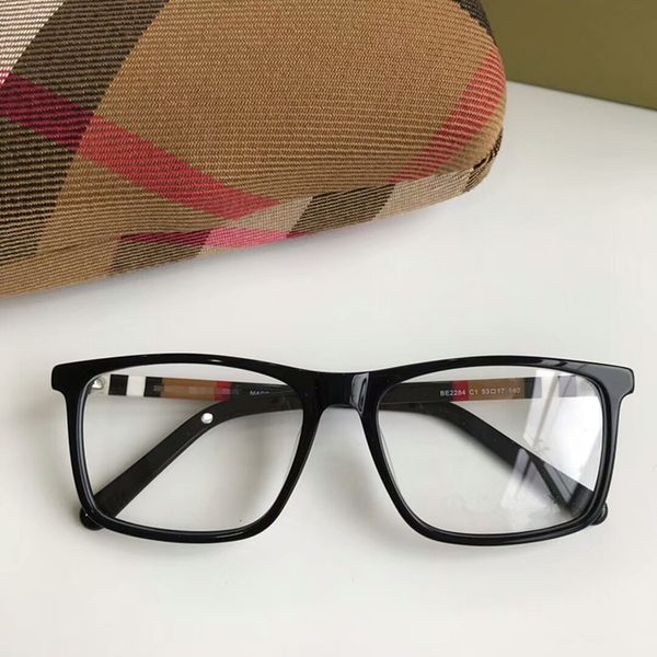 

newarrival quality be2283 concise rectangular glasses frame 54-17-140 plaid designer for prescription glasses pure-plank fullset case, Silver