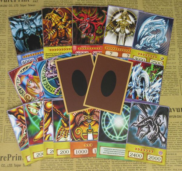 

20pcs yu-gi-oh anime style cards dark magician exodia obelisk slifer ra yugioh dm classic orica proxy card childhood memory