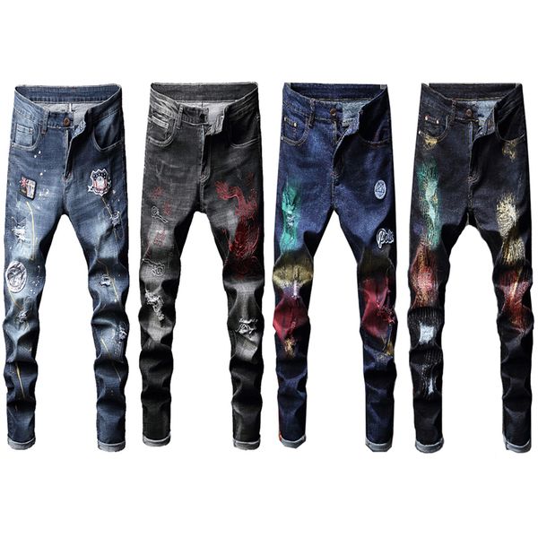 embroidery animal jeans men beggar denim jeans for men slim moto & biker designer slim trousers homme, Blue
embroidery animal jeans men beggar denim jeans for men slim moto & biker designer slim trousers homme, Blue