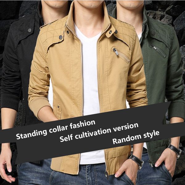 new men's autumn zipper jackets casual solid slim stand collar coats fashion male basic jackets sportswear windbreak plus size, Black;brown
new men's autumn zipper jackets casual solid slim stand collar coats fashion male basic jackets sportswear windbreak plus size, Black;brown