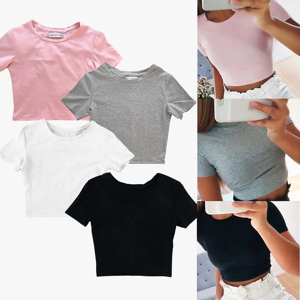 women summer short sleeve slim fitted short crop t-shirt slolid gym ladies casual tshirt white black gray 2020
women summer short sleeve slim fitted short crop t-shirt slolid gym ladies casual tshirt white black gray 2020