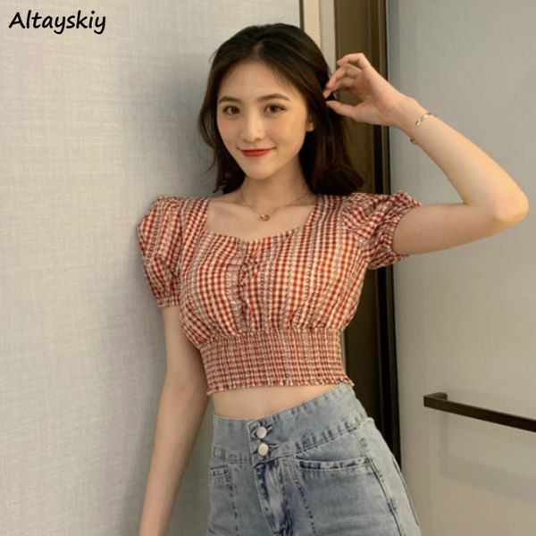 shirts women short sleeve square collar plaid casual korean style chic fashion leisure trendy streetwear summer womens all-match, White
shirts women short sleeve square collar plaid casual korean style chic fashion leisure trendy streetwear summer womens all-match, White