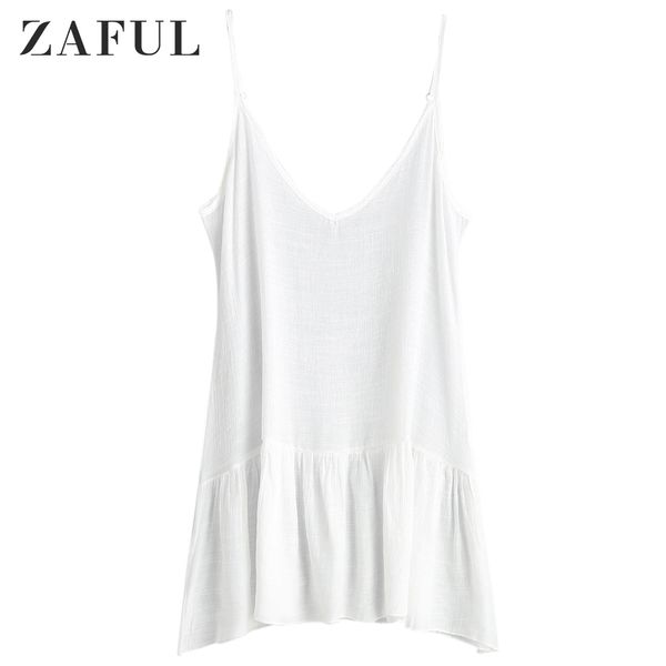 zaful spaghetti strap ruffles women summer dress elegent beachwear sleeveless solid cami dress bikini swimsuit cover up, White
zaful spaghetti strap ruffles women summer dress elegent beachwear sleeveless solid cami dress bikini swimsuit cover up, White